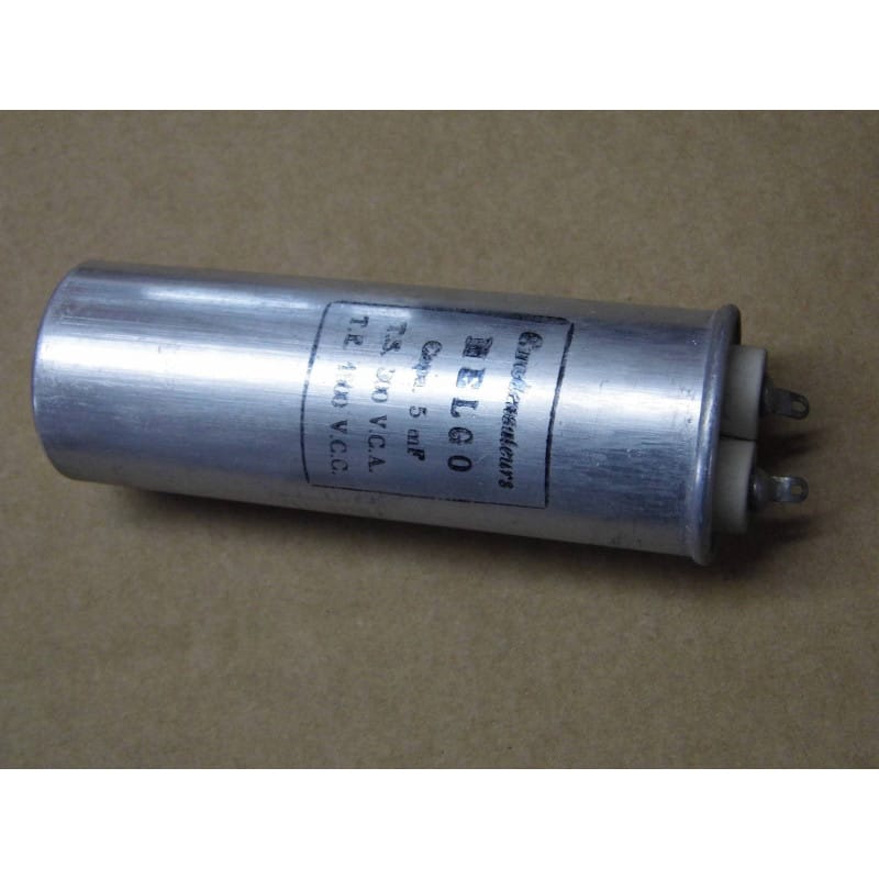 condensateur 5µF 5uF 300v BELGO Ø 39mm H 118mm