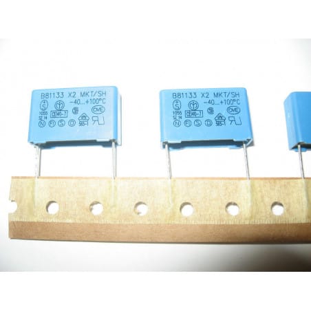 Lot de 5 Condensateurs B81133 MKT-SH 220NF 0.22µF 275Vac 250Vac X2  Siemens