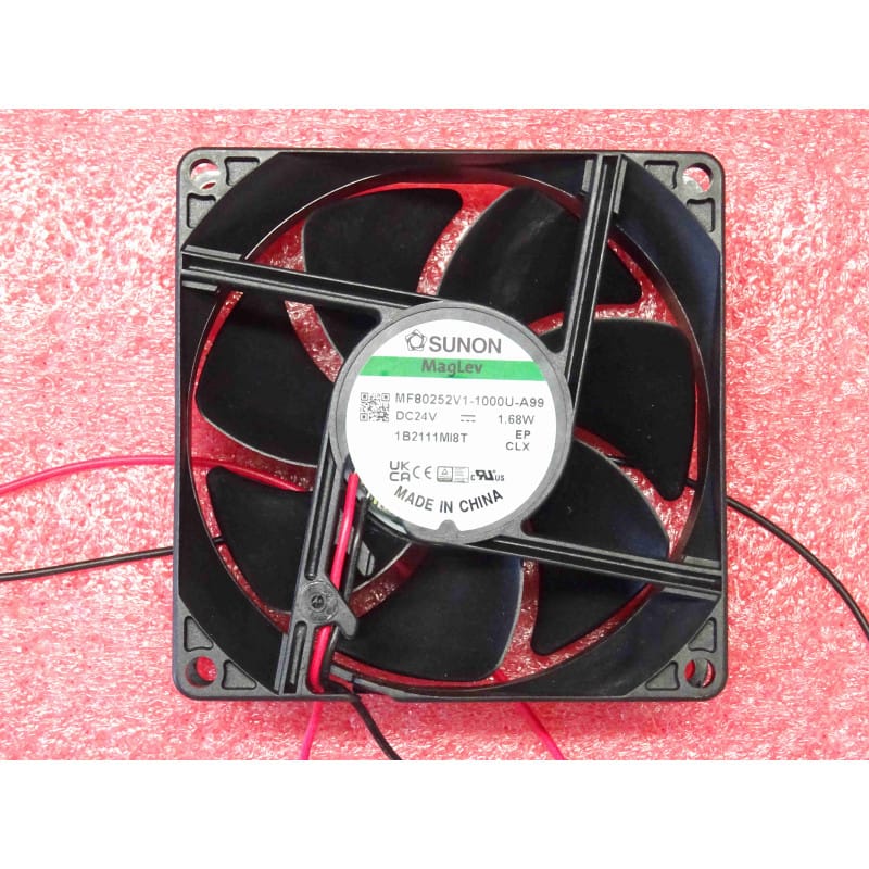 ventilateur Sunon MF80252V1-1000U-A99 24Vdc 1.68W 80x80x25mm Fan Tubeaxial Square Vapo-Bearing 41 CFM 2 Wire Leads 33dB 3200rpm