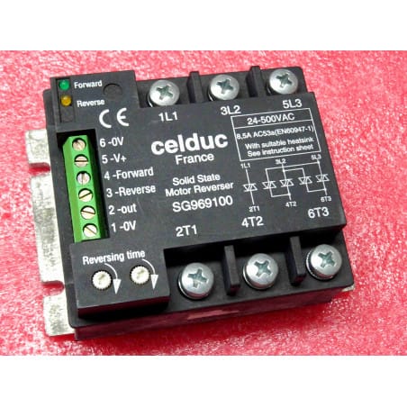 celduc SSR reverser SG969100 solid state reversing relay ~ 3-phase motor reverser (moteur 3kW max sous 400Vac)