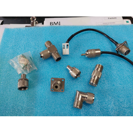 Lot de 9p Cordons et Connecteurs UHF PL259 Mâle Femelle Té Prolongateur