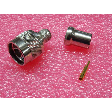 connecteur fiche N mâle à sertir ~ bague diamètre 10mm (4E3)