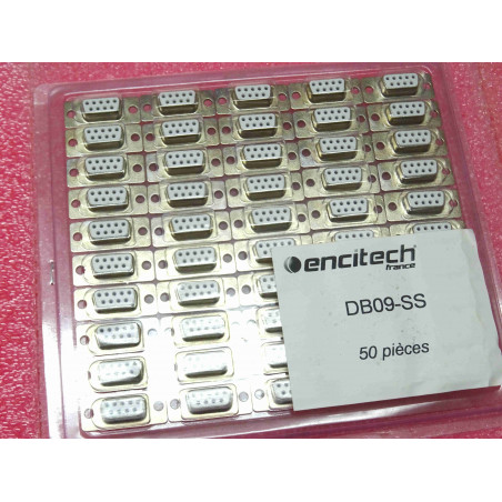 Lot de 50 fiches embase DB09-SS SUB-D9 port série RS232 femelle à souder encitech (3D)