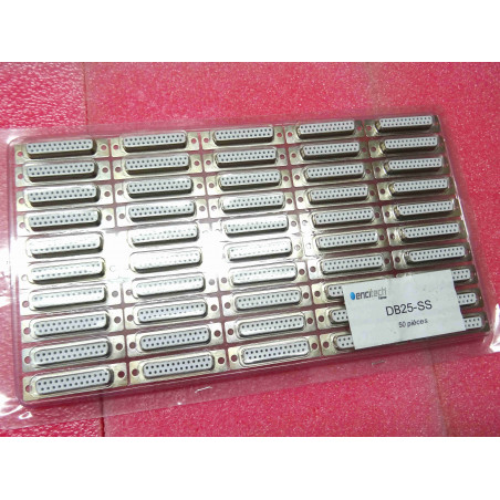 Lot de 50 fiches embase DB25-SS SUB-D25 port parallèle femelle à souder encitech (3D)