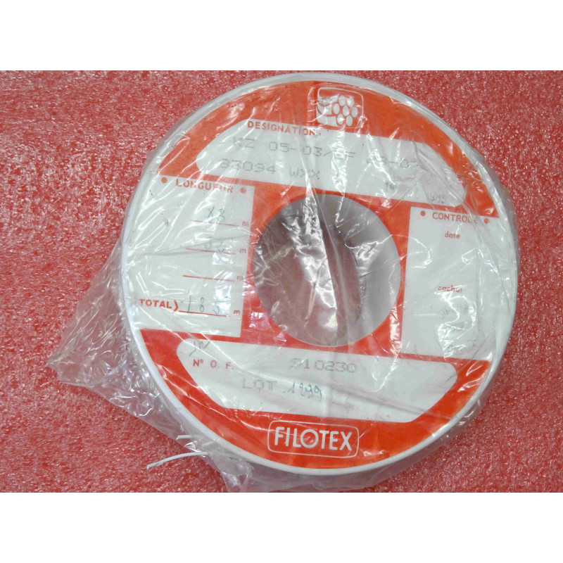 bobine de fil KZ 05-03/EF 28-07 83094 WXX 1 blanc filotex ~ longueur 83m + 52m [total 135m] (K10)