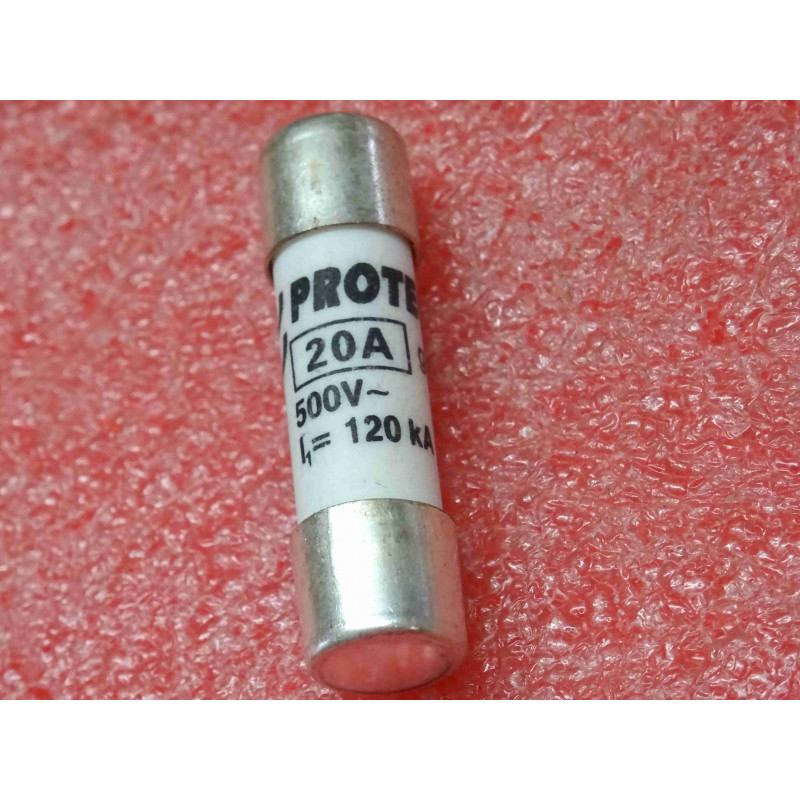Lot de 5: fusible cylindrique Protech 500Vac 20A g1-gG 10x38mm (2Q1)