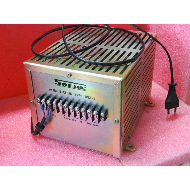 Saeme alimentation type 932-1 ~ input 220Vac ~ output 2* 20V 1.5A (ou 1* 40V) ~ 20.5x15.5x13.5mm (N15)