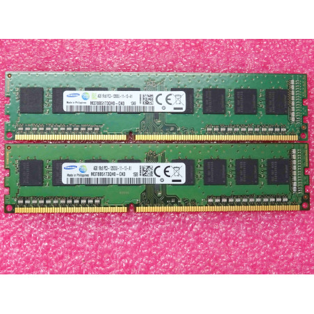 Lot de 2 barettes de RAM de 4Go DDR3 samsung M378B5173QH0-CK0 ~ 4GB 1Rx8 PC3-12800U ~ 1600Mbps