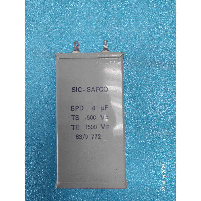 Condensateur a bain d'huile BPD 8MF 8µF 8UF ts: 500V te: 1500V Sic Safco