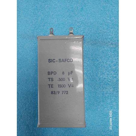 Condensateur a bain d'huile BPD 8MF 8µF 8UF ts: 500V te: 1500V Sic Safco