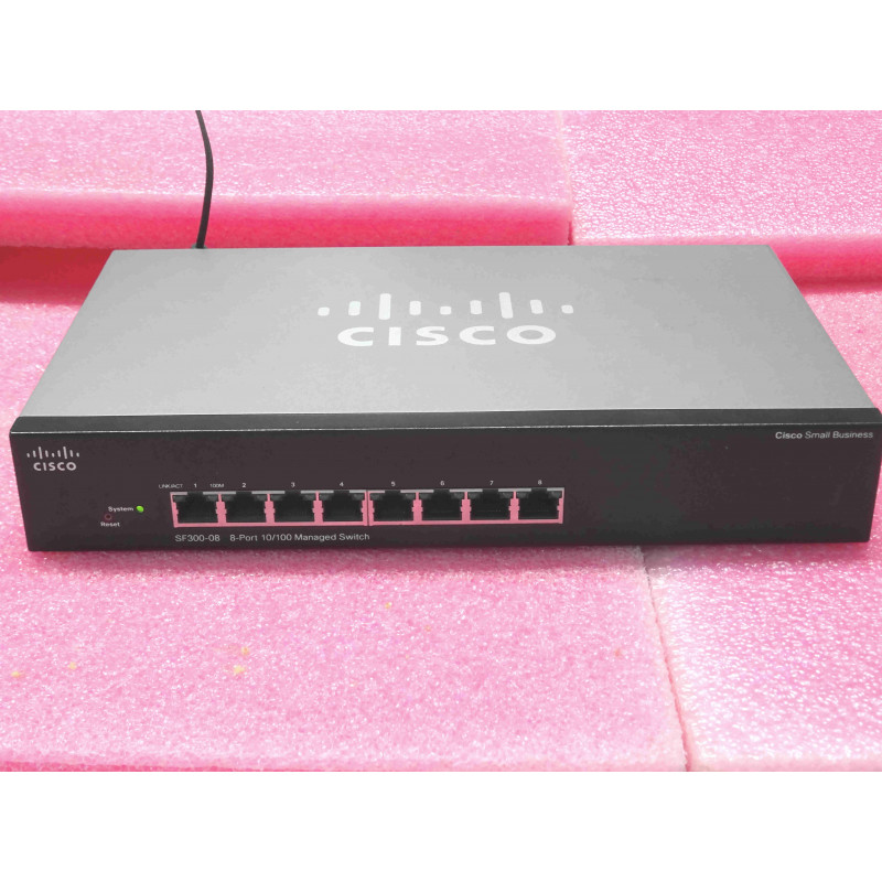 commutateur cisco SF300-08 ~ 8-port 10/100 managed switch (alimentation 12Vdc 1A IU18-2120100-WP)