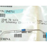 Lot de 3: diode 1N 5711 ~ 1N5711 small signal schottky diode 70V 15mA ~ boîtier DO35 ST (I22A)