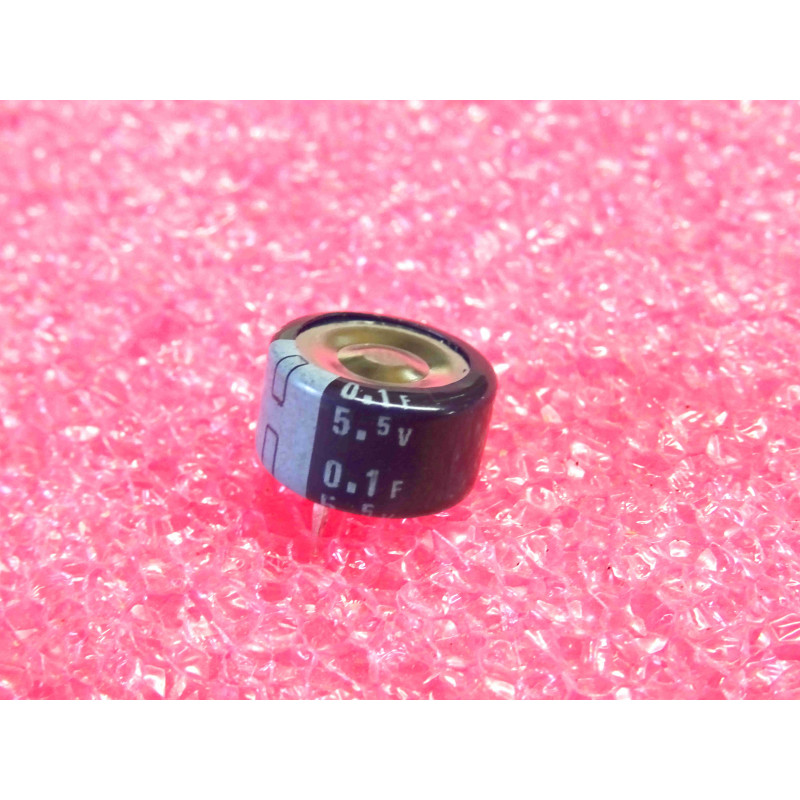 Elna super-condensateur ultra-condensateur de sauvegarde mémoire 0.1F 100mF 5.5V RoHS compliant ~ 555-DB-5R5D104T ~ Ø12x7mm