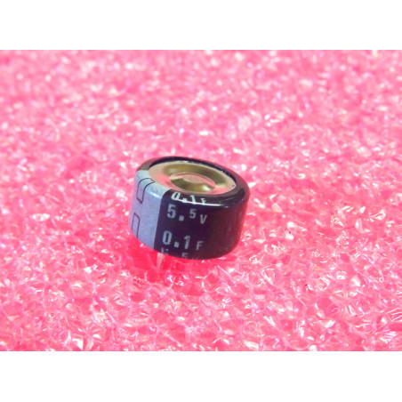 Elna super-condensateur ultra-condensateur de sauvegarde mémoire 0.1F 100mF 5.5V RoHS compliant ~ 555-DB-5R5D104T ~ Ø12x7mm