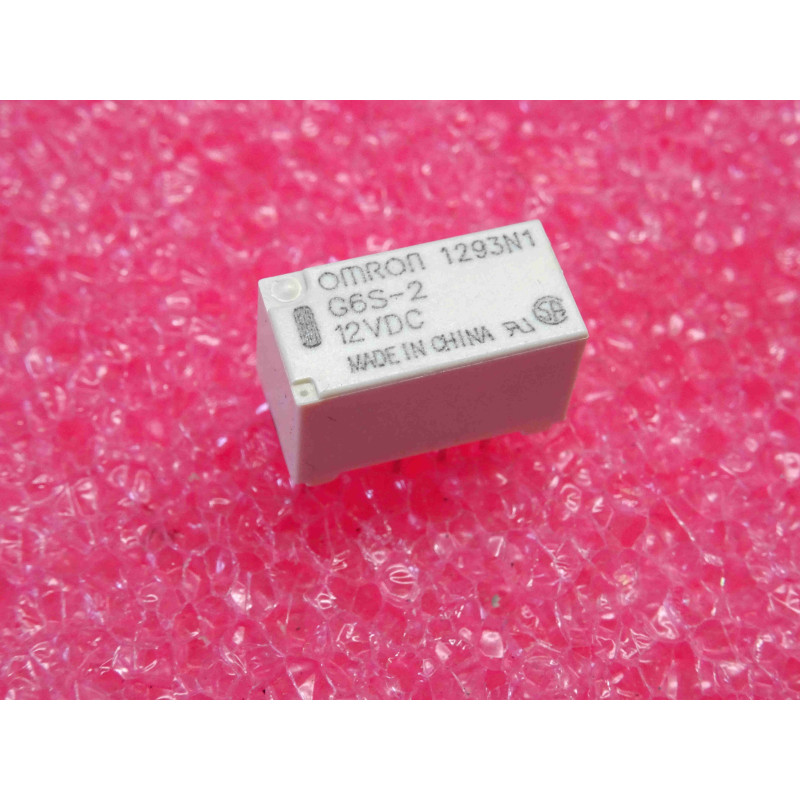 Lot de 2: relais Omron G6S-2-12Vdc ~ 2A non-latching DPDT relay, through-hole, coil 12Vdc, 8pin (2S4+CI59)