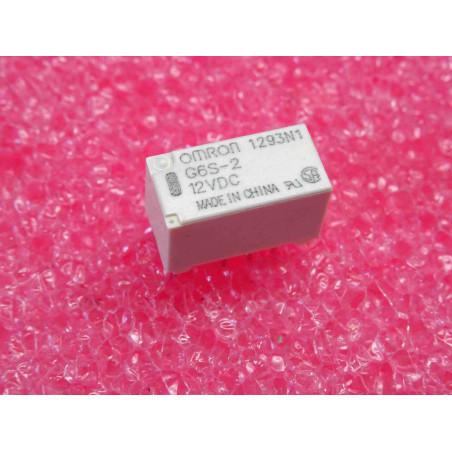 Lot de 2: relais Omron G6S-2-12Vdc ~ 2A non-latching DPDT relay, through-hole, coil 12Vdc, 8pin (2S4+CI59)