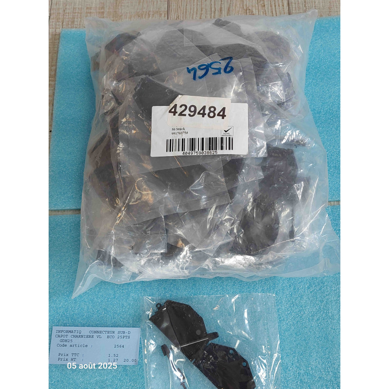 Lot de 50 Capot Charnière Plastique Souple DB25 SUB.D25 avec vis Longues ( N17 )
