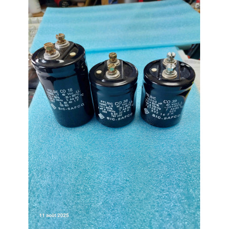 Lot de 3 Condensateurs 10000µF 40V CO18 CO38 CO39 Sic-Safco Occasion ( N10 )