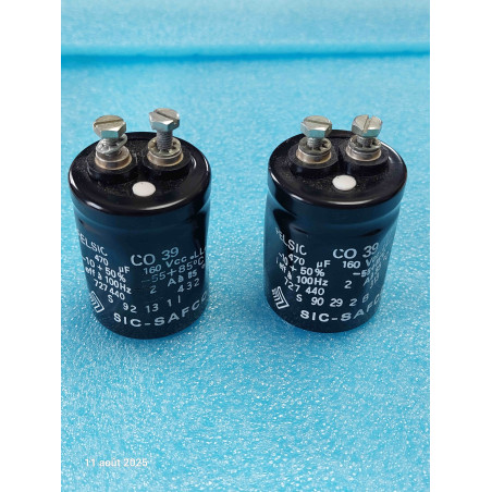 Lot de 2 Condensateurs 470µF 160V FELSIC CO39  Sic-Safco Occasion ( N10 )