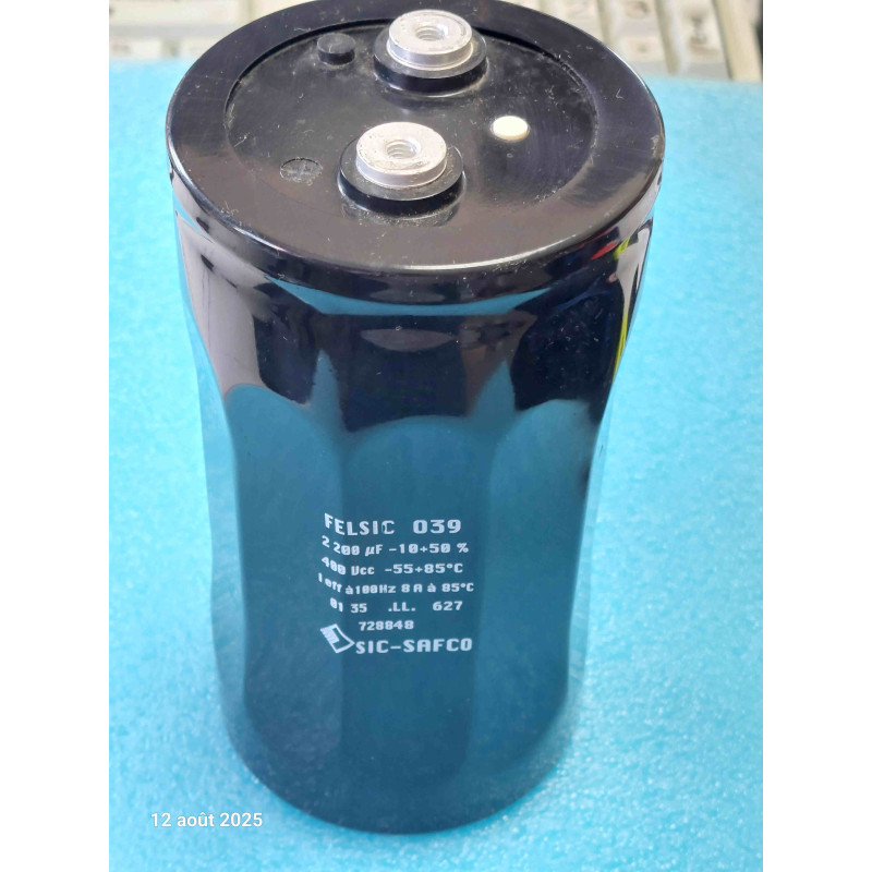 Condensateur Sic-Safco Felsic 039 2200µF 400V 2200MF 2200UF 400V Occasion ( N9 )