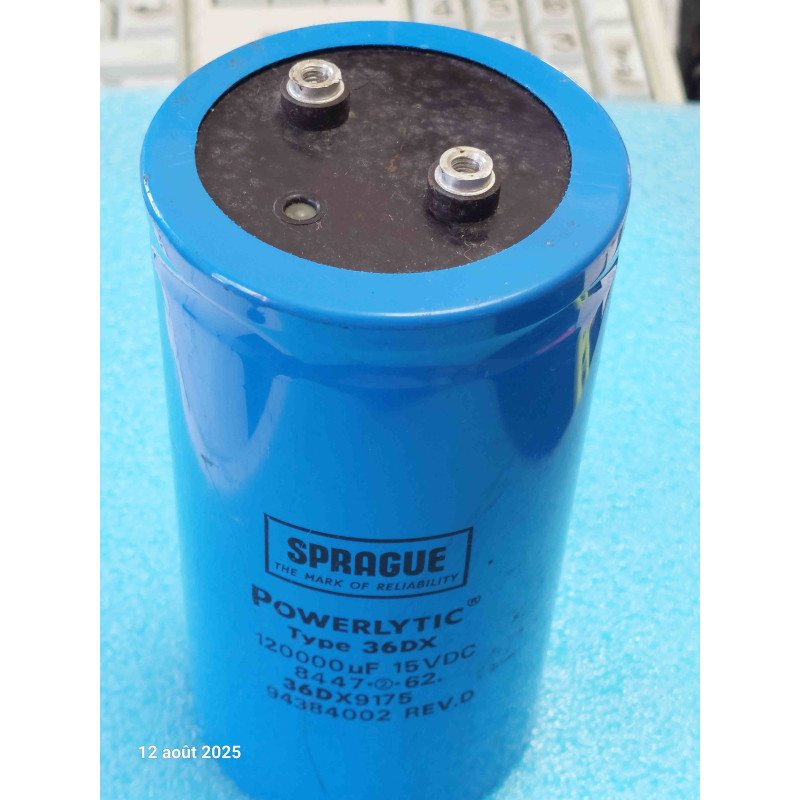 Condensateur SPRAGUE 36DX 120000µF 15V 120000MF 36DX9175 Occasion ( N9 )