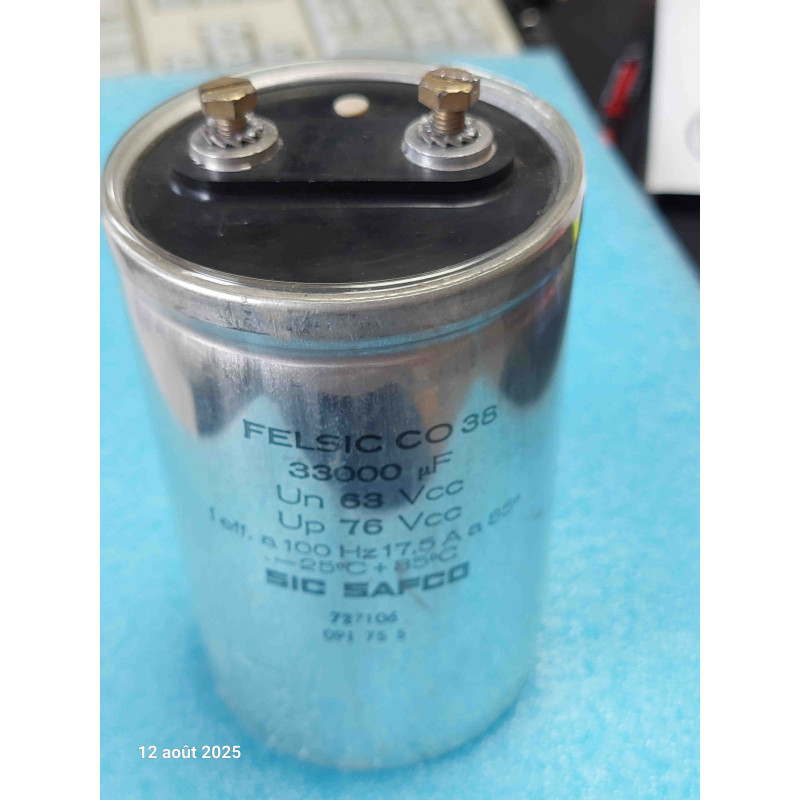 Condensateur Sic-Safco Felsic CO38 33000µF 63V 33000MF 33000UF Occasion ( N10C )
