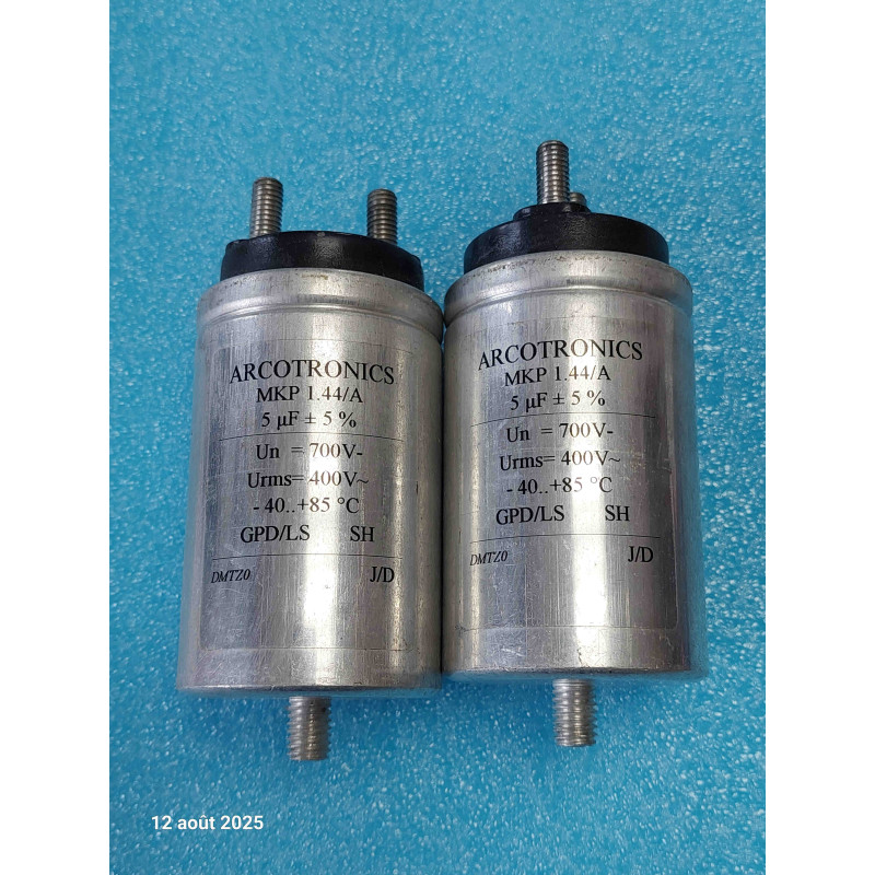 Lot de 2 Condensateur Arcotronics MKP 1.44/A  5µF 700V - 400V 5MF 5UF  ( N10 )