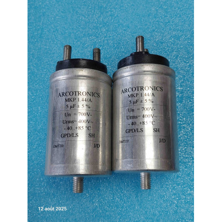 Lot de 2 Condensateur Arcotronics MKP 1.44/A 5µF 700V - 400V 5MF 5UF ( N10 )