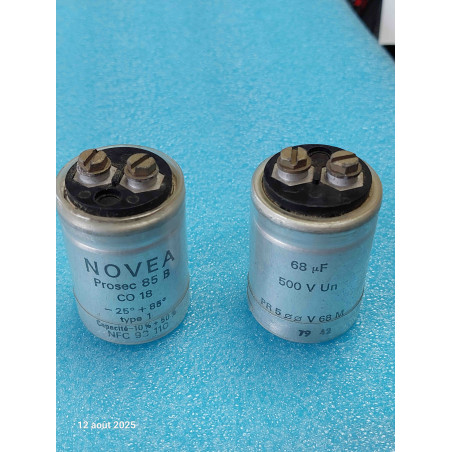 Lot de 2 Condensateur Novea Prosec 85B CO18 68µF 500V 68MF 68UF 500V ( N9 )