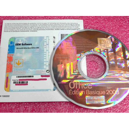 CD-ROM microsoft office 2003 edition basique OEM avec son certificat d'authenticité (word , excel , outlook)