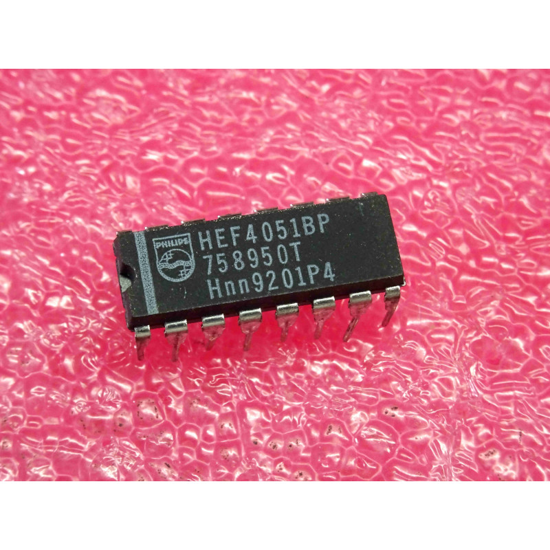 ci HEF 4051 BP ~ ic HEF4051BP 8-channel analog multiplexer/demultiplexer,3 address inputs,8 independent & 1 common I/O (PLA001)