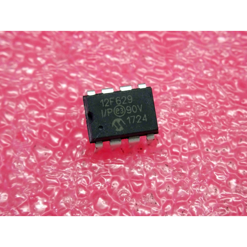 ci PIC 12F629 I/P ~ ic PIC12F629I/P ~ 1k flash-based 8-Bit CMOS microcontroller ~ DIL-8 (PLA001)