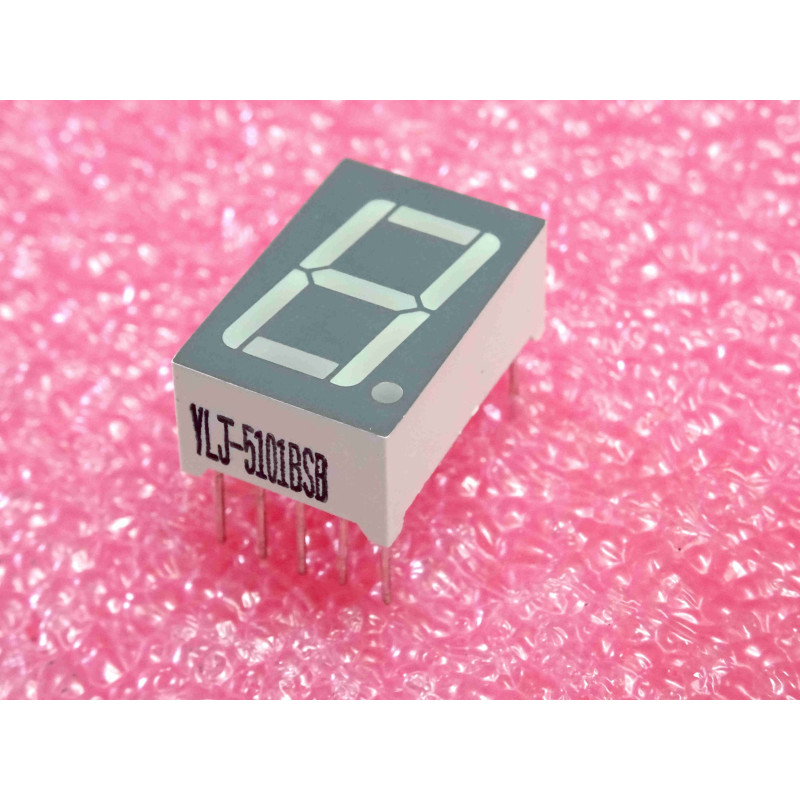 afficheur YLJ 5101 BSB ~ YLJ5101BSB 14.2mm 1-digit 7-segment + dot LED display (PLA025)
