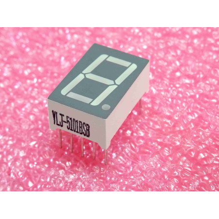 afficheur YLJ 5101 BSB ~ YLJ5101BSB 14.2mm 1-digit 7-segment + dot LED display (PLA025)