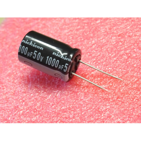 Lot x3 : capacitor condo condensateur chimique radial 1000µF 1000uF 50Vdc ~ Ø16x25mm 105°C nichicon