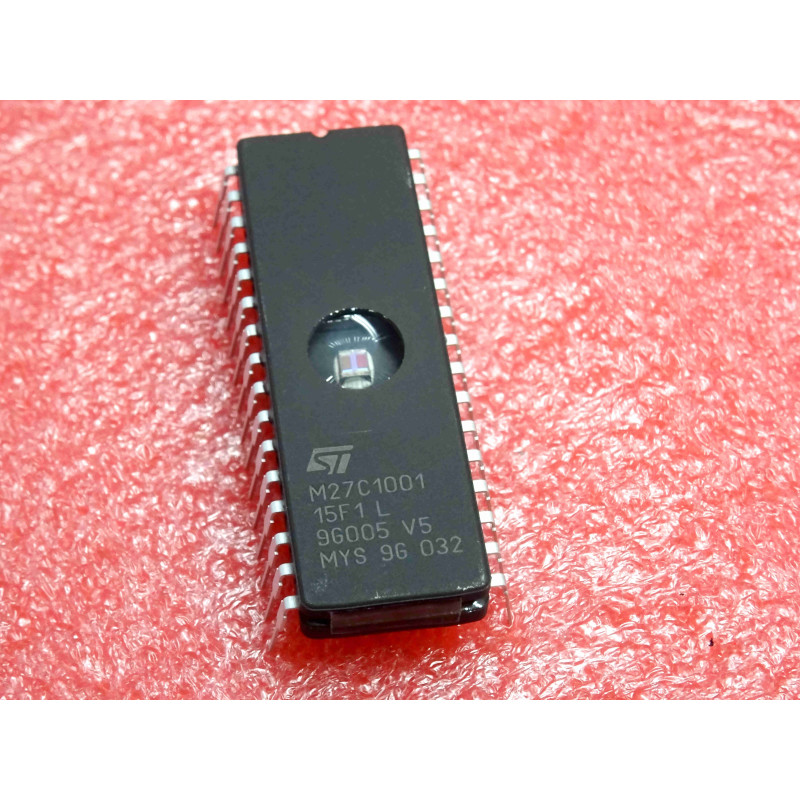ci M 27C1001 -15 F1 ic M27C1001-15F1 ~ 1Mbit (128Kb x 8) UV (ultra violet erase) EPROM ~ 5v , 150ns , FDIP32W , 0→70°C (CI92D)