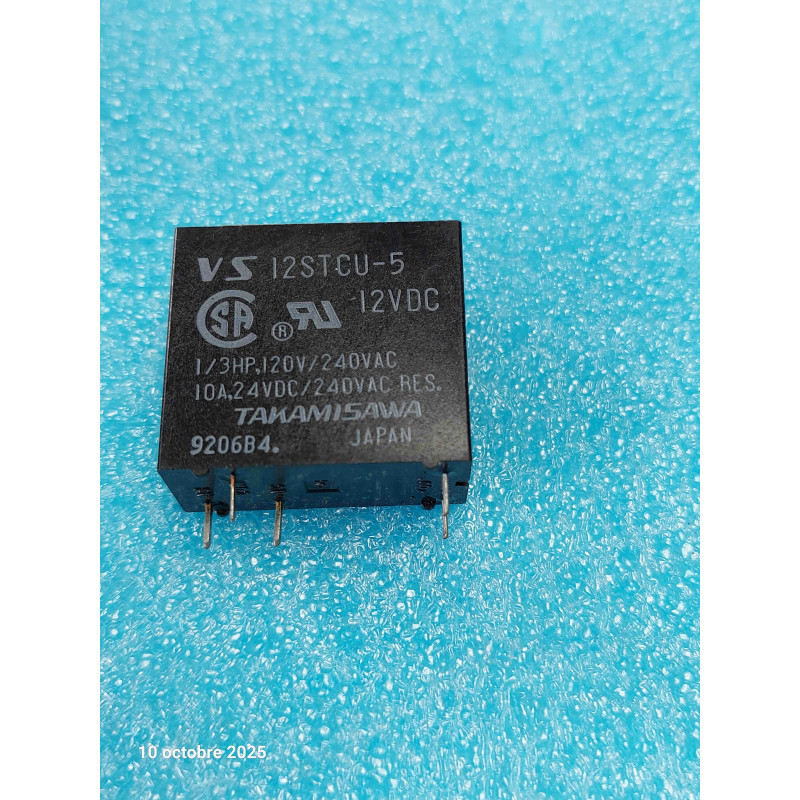 Relais TAKAMISAWA VS 12STCU-5   12Vdc  5 PINS  New Old Stock ( TIRO10 )