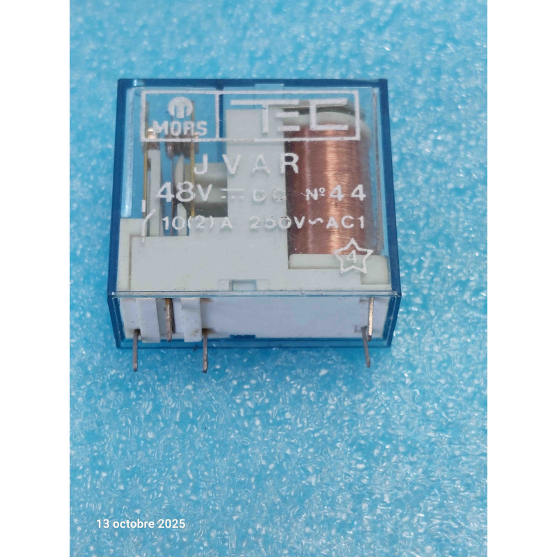 Relais TEC JVAR 48Vdc  10A 250Vac 5 PINS  New Old Stock ( TIRO10 )