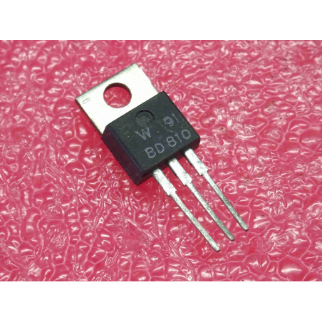 Lot de 2: transistor BD 810 ~ BD810 ~ Silicon , PNP (complement NPN BD809) Uce 80V , Ucb 80V , Ueb 5V , Ic 10A , 90W (tiro24)