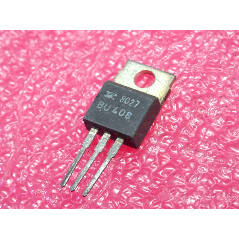 Lot de 2: transistor BU 408 ~ BU408 ~ Silicon , NPN ~ Ucb 400V , Uce 200V , Ueb 6V , Ic 7A , 60W ~ SGS Ates (tiro25)