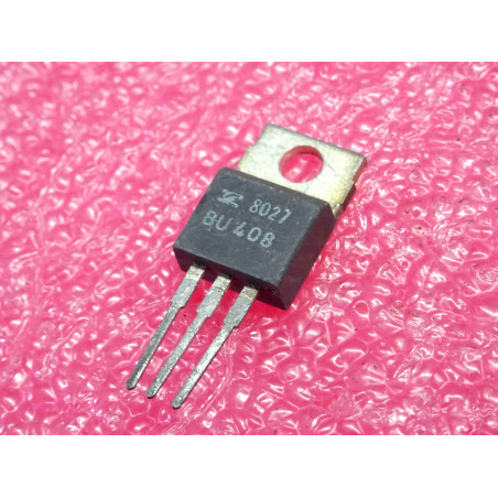 Lot de 2: transistor BU 408 ~ BU408 ~ Silicon , NPN ~ Ucb 400V , Uce 200V , Ueb 6V , Ic 7A , 60W ~ SGS Ates (tiro25)