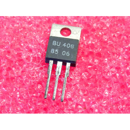 Lot de 2: transistor BU 408 ~ BU408 ~ Silicon , NPN ~ Uce 200V , Ucb 400V , Ueb 6V , Ic 7A , 60W (tiro25)