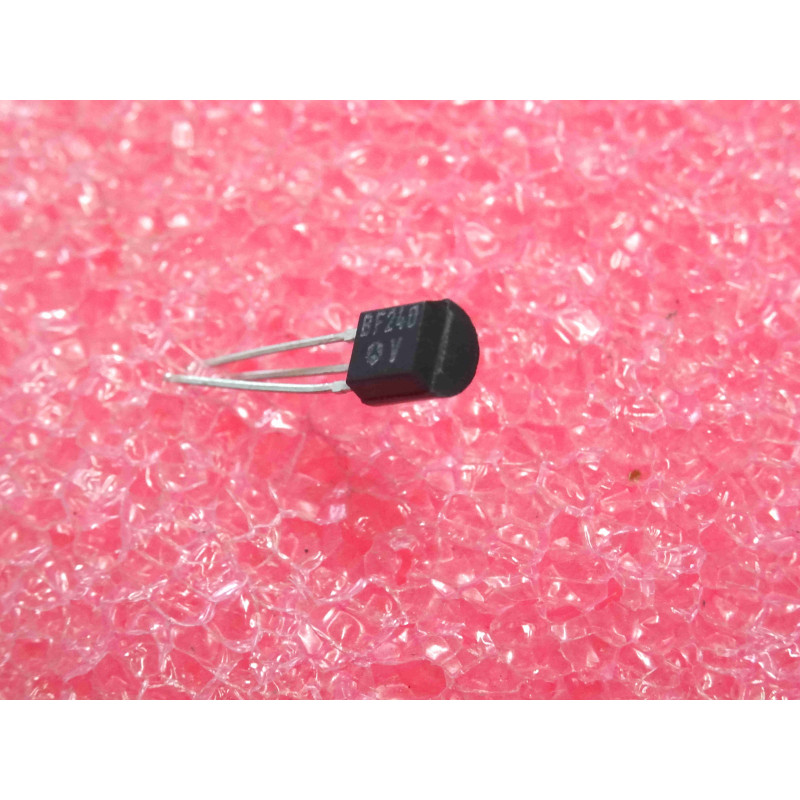 transistor BF 240 ~ BF240 ~ Silicon, NPN ~ RF (AM/FM) transistor ~ Uce 40V , Ucb 40V , Ueb 4V , Ic 25mA ~ thomson (5Q1)