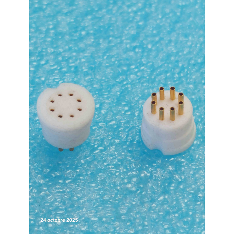 Lot de 4p Suppport ci Rond TO99 8 Pattes Contacts Dorés   ( celar 53B )