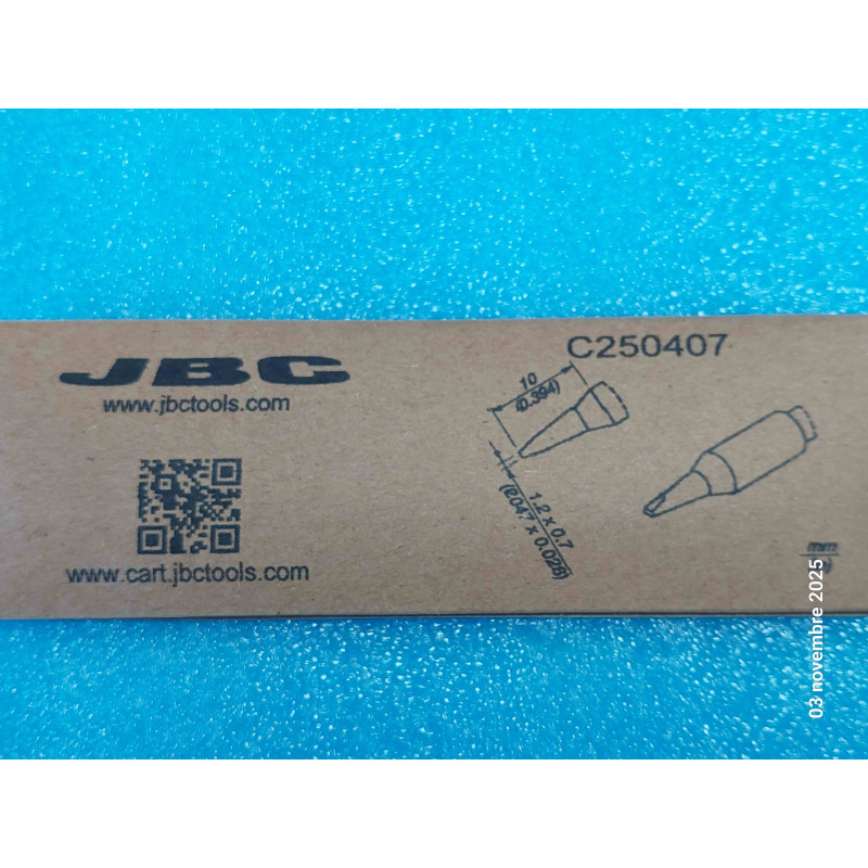 JBC Tools C250407 Pointe tournevis 1,2x0,7mm longe durée C250-407