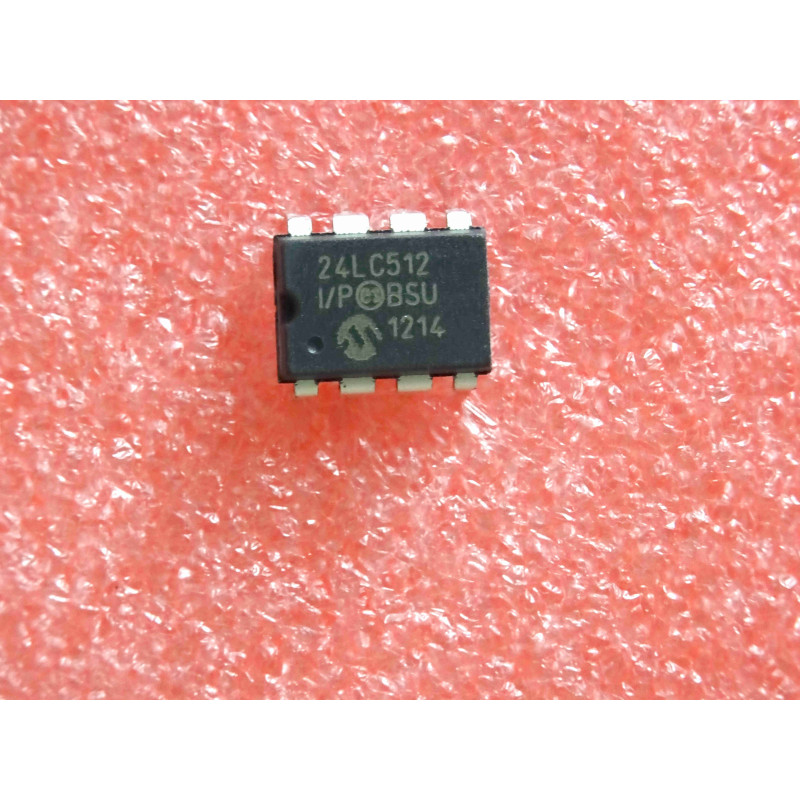 ci 24LC512 I/P ~ ic 24LC512I/P ~ 512K I²C serial EEPROM , 400kHz ~ microchip (PLA001)