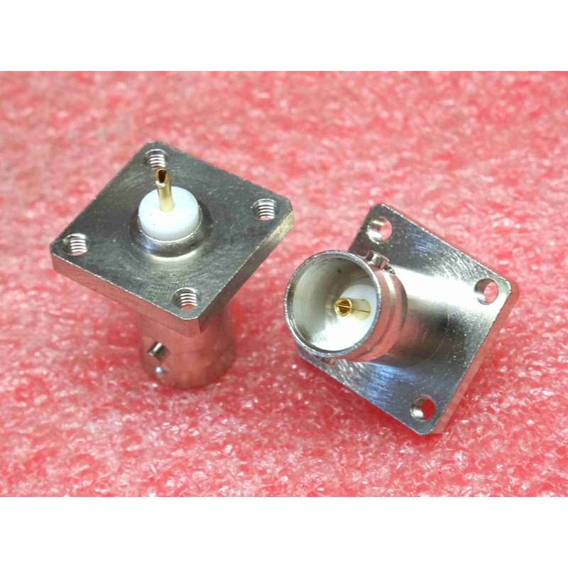 Lot x5 Embase Coaxial BNC Femelle sur Platine Carrée (4E4)