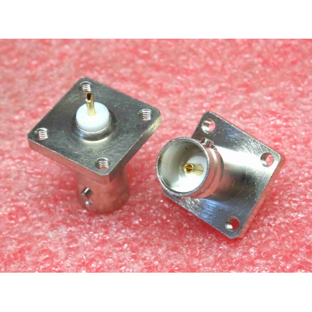 Lot x5 Embase Coaxial BNC Femelle sur Platine Carrée (4E4)