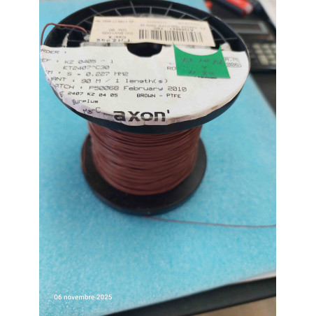 Bobine de 88M de Fil KZ0405 / ET2407  Marron AXON Fil PTFE  0.22mm²  ( L19A )