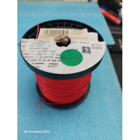 Bobine de 211M de Fil KZ0405 / ET2407  Rouge AXON Fil PTFE  0.227mm²  ( L19A )
